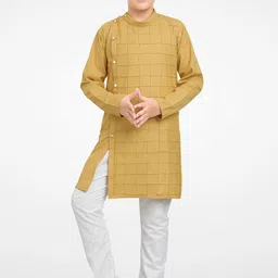 Jeetethnics Boys Beige Angrakha Kurta with Pyjamas-picture-35