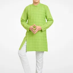 Jeetethnics Boys Green Solid Kurta with Pyjamas-picture-43