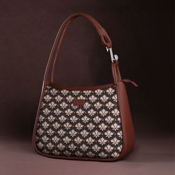 ZOUK Bidri Kaiser Sleek Printed Structured Vegan Leather Shoulder Bag-picture-18