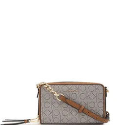 Calvin Klein Women Typography Printed Structured Sling Bag-picture-19