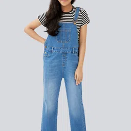 Olele Girls Cotton Straight Leg Dungaree-image-35