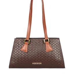 Hidesign Brown Textured Leather Structured Shoulder Bag with Tasselled Detail-picture-26
