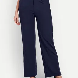 Next One Women Smart Straight Fit High-Rise Easy Wash Trousers-image-45