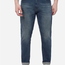 JADE BLUE Men Straight Fit Heavy Fade Stretchable Cotton Jeans-picture-1