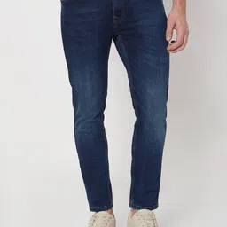 Mufti Men Tapered Fit Mid-Rise Clean Look Light Fade Stretchable Jeans-picture-37