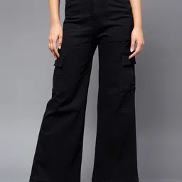 Miss Chase Women Wide Leg High-Rise Mildly Distressed Stretchable Jeans-picture-42