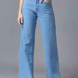 The Roadster Lifestyle Co Women Wide Leg Fit High-Rise Stretchable Jeans-image-53