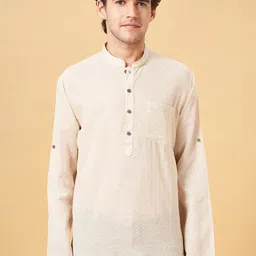 indus route by Pantaloons Self Design Mandarin Collar Straight Kurta-picture-39