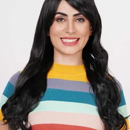 CRIBE Full Head Wavy Hair Wig With Fringe - Black-picture-11