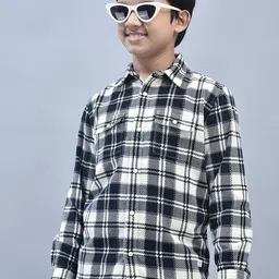 Crimsoune Club Boys Classic Slim Fit Tartan Checks Pure Cotton Casual Shirt-picture-33