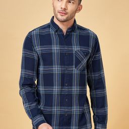 SF JEANS by Pantaloons Slim Fit Tartan Checked Cotton Casual Shirt-picture-43