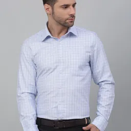LOUIS STITCH Comfort Grid Tattersall Checked Pure Cotton Formal Shirt-picture-14