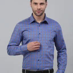 LOUIS STITCH Comfort Grid Tattersall Checked Cotton Formal Shirt-picture-20