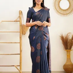Areca Designer Ethnic Motifs Woven Design Zari Art Silk Banarasi Saree-picture-37