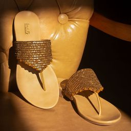 Inc 5 Women Gold-Toned Embellished Heels-picture-12