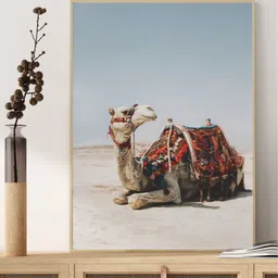 INDIAN CLASSIC ART White Camel In The Desert Wall Art-picture-13