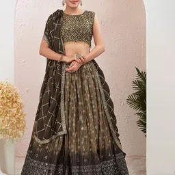 Chandbaali Printed Mukaish Ready to Wear Lehenga & Blouse With Dupatta-picture-20