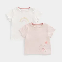 mothercare Girls Pack of 2 Pure Cotton Printed & Applique T-shirt-picture-56