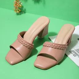 ICONICS Square Toe Block Open Back Heels-picture-10