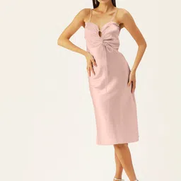 DressBerry Women Rose Satin A-Line Dress-image-45