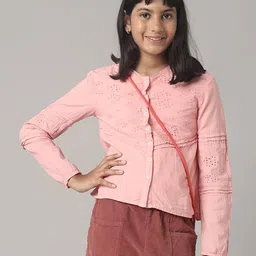 UNDER FOURTEEN ONLY Girls Mandarin Collar Cotton Shirt Style Top-picture-53