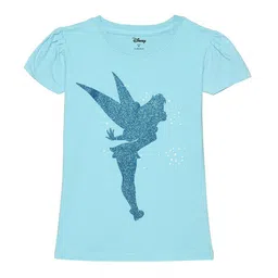 Disney by Wear Your Mind Girls Blue Printed Applique T-shirt-picture-40