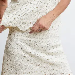 MANGO Sustainable Crochet Designed Scalloped Hem Mini Skirt-picture-49