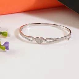 GIVA Woman 925 Sterling Silver Cubic Zirconia Heart Shaped Ring Bracelet-picture-35