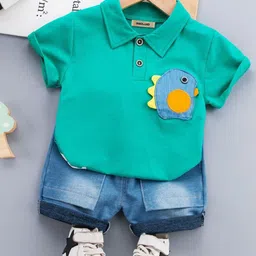 INCLUD Infant Boys Polo Collar T-shirt with Denim Shorts-picture-21