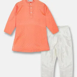 Sethukrishna Boys Orange Kurta with Pyjamas-picture-47