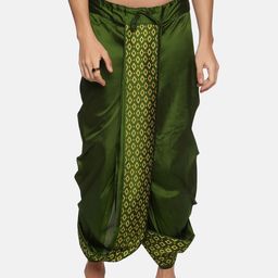 Sethukrishna Men Green Printed Dhoti-picture-12