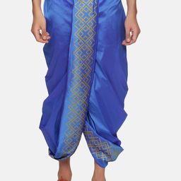 Sethukrishna Men Blue Printed Dhoti-picture-7