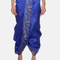 Sethukrishna Men Navy Blue Printed Dhoti-picture-9