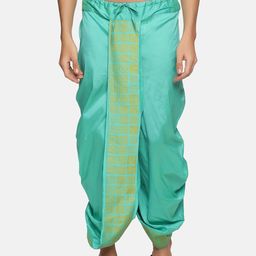 Sethukrishna Men Green Printed Dhoti-picture-5
