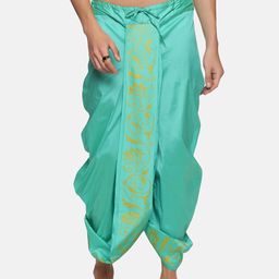 Sethukrishna Men Green Printed Dhoti-picture-18