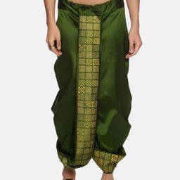 Sethukrishna Men Green Printed Dhoti-picture-11
