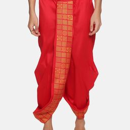 Sethukrishna Men Red Printed Dhoti-picture-13