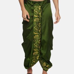 Sethukrishna Men Green Printed Dhoti-picture-13