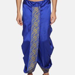 Sethukrishna Men Navy Blue Printed Dhoti-picture-46