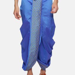 Sethukrishna Men Blue Printed Dhoti-picture-3