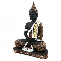 GW CREATIONS Black & Copper-Toned Marble Medium Buddha Idol Showpiece-image-99