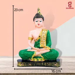GW CREATIONS Green & Gold-Toned Buddha Idol Showpiece-image-72