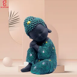 GW CREATIONS Green & Black Buddha Idol Showpiece-image-66