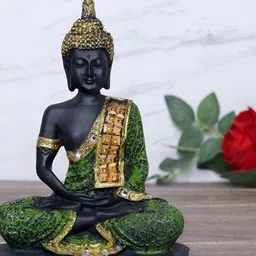 GW CREATIONS Black & Gold-Toned Buddha Idol Showpiece-image-65