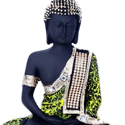 GW CREATIONS Black & Green Buddha Idol Showpiece-image-64