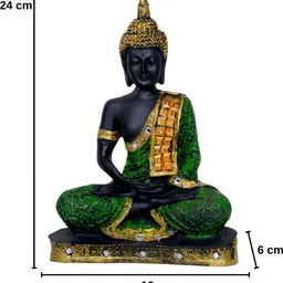 GW CREATIONS Black & Green Buddha Idol Showpiece-image-67
