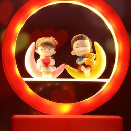 TIED RIBBONS Red & Brown Couples Led Light Showpiece-picture-37