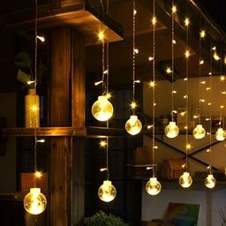 SPARK WORLD Yellow Cylindrical Shape String Lights-picture-40