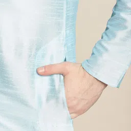 SOJANYA Men Blue Ethnic Motifs Kurta with Churidar image 5