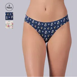 Tailor and Circus Womens Pack of 2 Low Rise Mid Coverage Micro Modal Fabric Bikinis-image-2